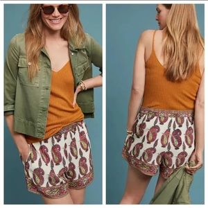 Anthropologie ett twa Scarf-Printed Shorts  Size M